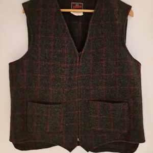 Johnson Woolen Vintage Mens Vest XL Adirondack Plaid Hunting